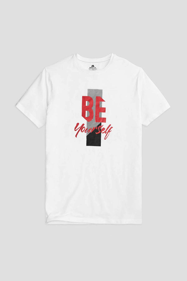 Elo Max 21 Men's Be Yourself Printed Short Sleeve Tee Shirt Charcoal