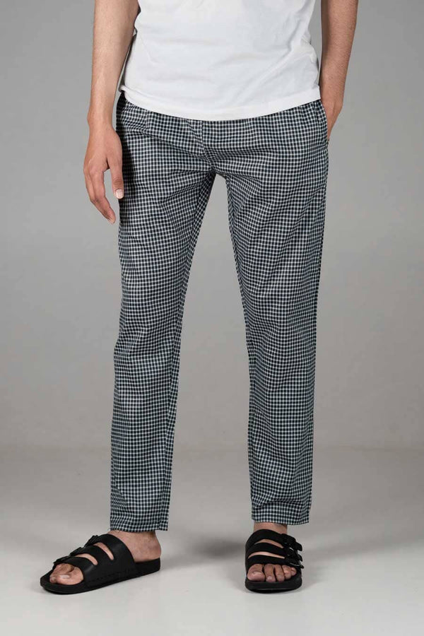 Elo Max 21 Men's Boston Check Loungewear Trousers Blue