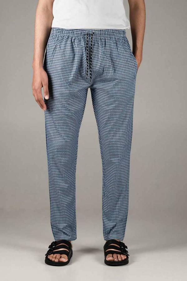 elo Max 21 Men's Boston Check Loungewear Trousers Blue