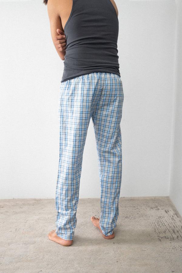 Elo Max 21 Men's Brighton Check Loungewear Trousers Sky