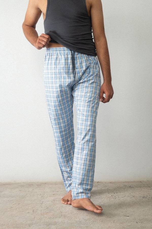 elo Max 21 Men's Brighton Check Loungewear Trousers Sky