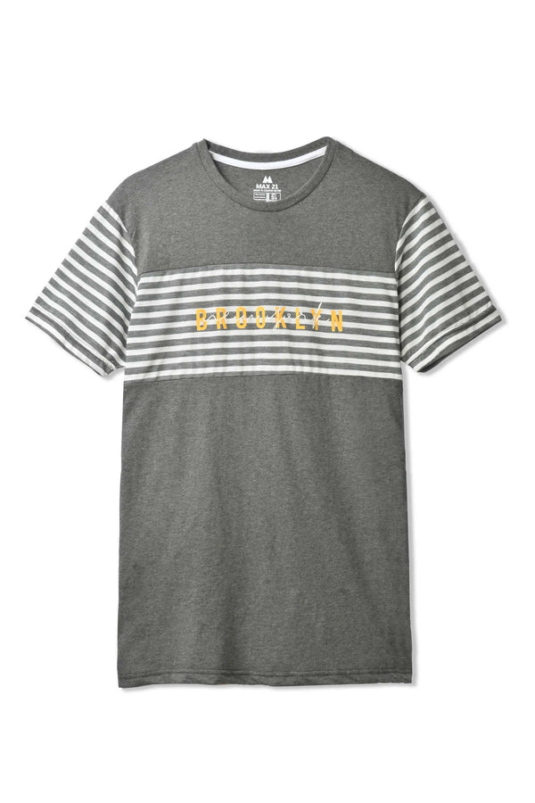Elo Max 21 Men's Brooklyn Printed Short Sleeve Tee Shirt Charcoal
