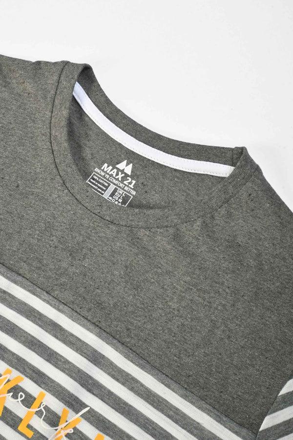 Elo Max 21 Men's Brooklyn Printed Short Sleeve Tee Shirt Charcoal