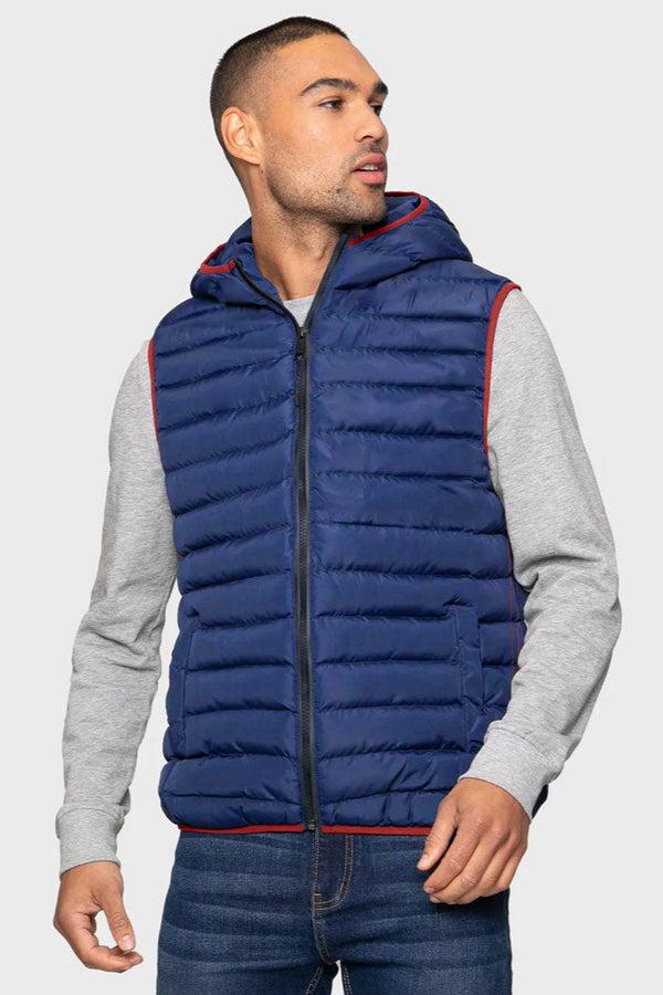 Elo Max 21 Men's Bubble Hooded Body Warmer Quilted Puffer Gilet Powder Blue