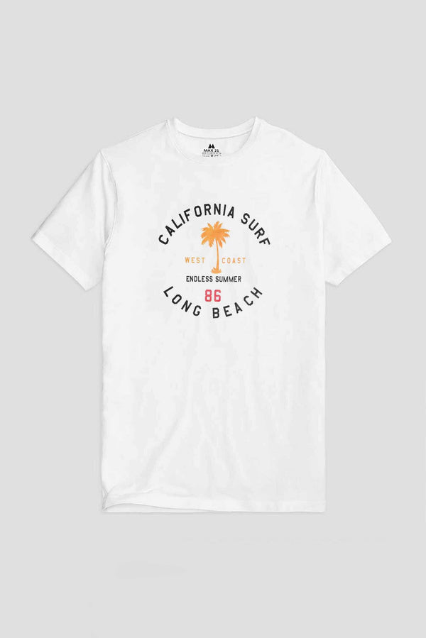 Elo Max 21 Men's California Surf Printed Short Sleeve Tee Shirt Charcoal