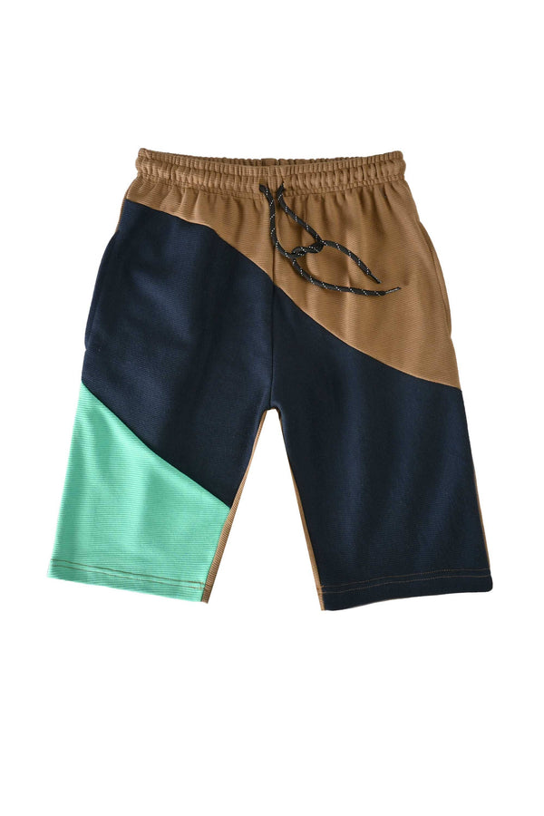 Elo Max 21 Men's Contrast Design Classic Shorts Navy & Aqua Green