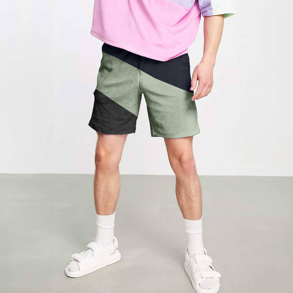 Elo Max 21 Men's Contrast Design Classic Shorts Navy & Aqua Green