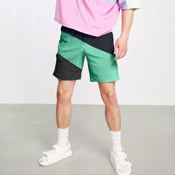 elo Max 21 Men's Contrast Design Classic Shorts Navy & Aqua Green