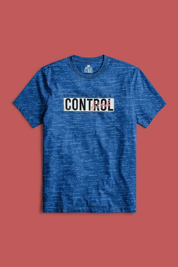 elo Max 21 Men's Control Printed Crew Neck Tee Shirt Royal