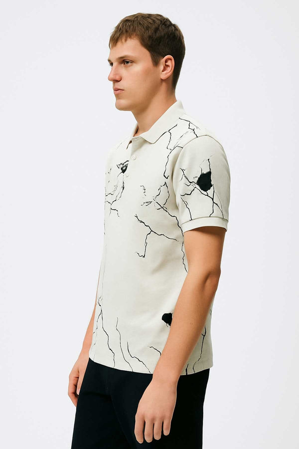 Elo Max 21 Men's Electric Bolt Polo Shirt Off White