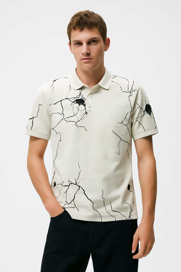 elo Max 21 Men's Electric Bolt Polo Shirt Off White