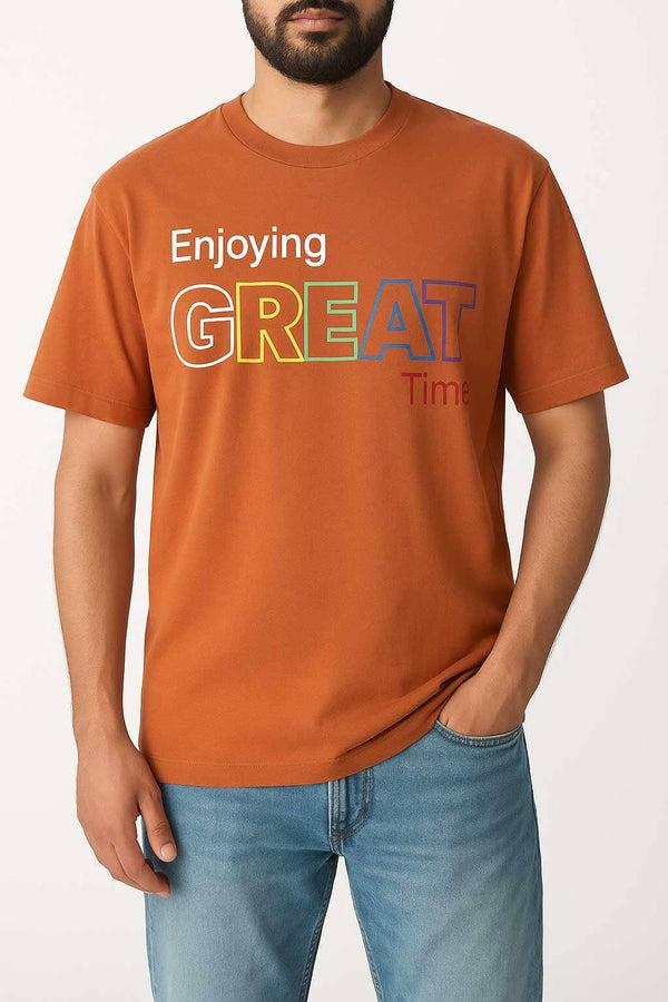 elo Max 21 Men's Enjoying Great Time Tee Shirt Rust