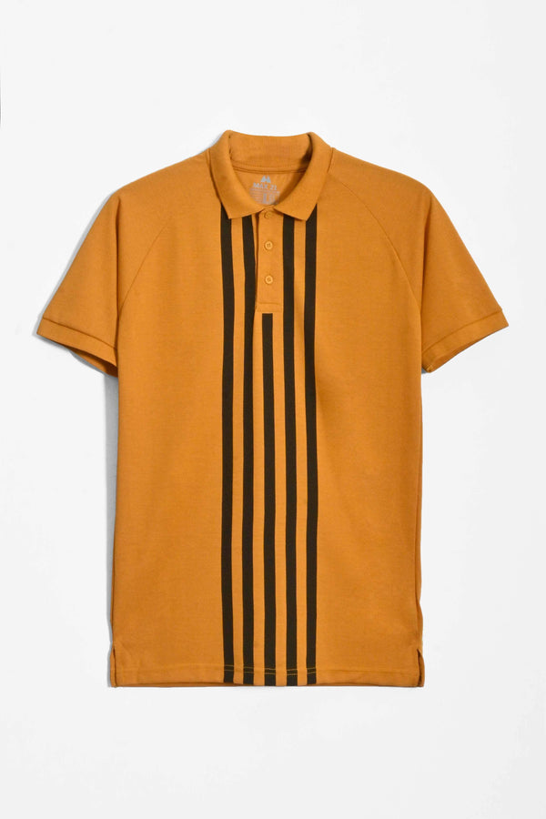 Elo Max 21 Men's Five Stripes Printed Polo Shirt Black