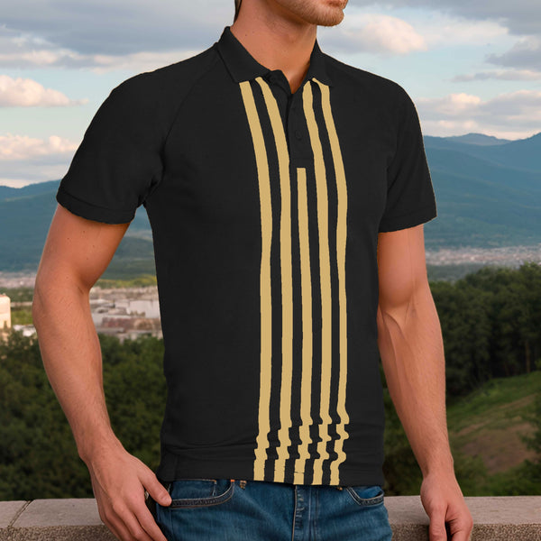 elo Max 21 Men's Five Stripes Printed Polo Shirt Black
