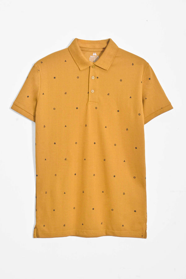 Elo Max 21 Men's Fresno Printed Design Classic Polo Shirt Black