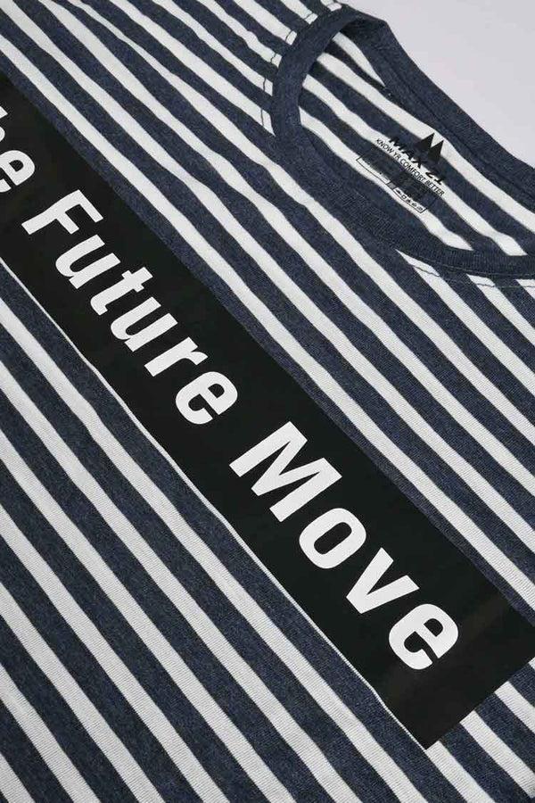 Elo Max 21 Men's Future Move Printed Stripes Style Short Sleeve Tee Shirt White & Grey