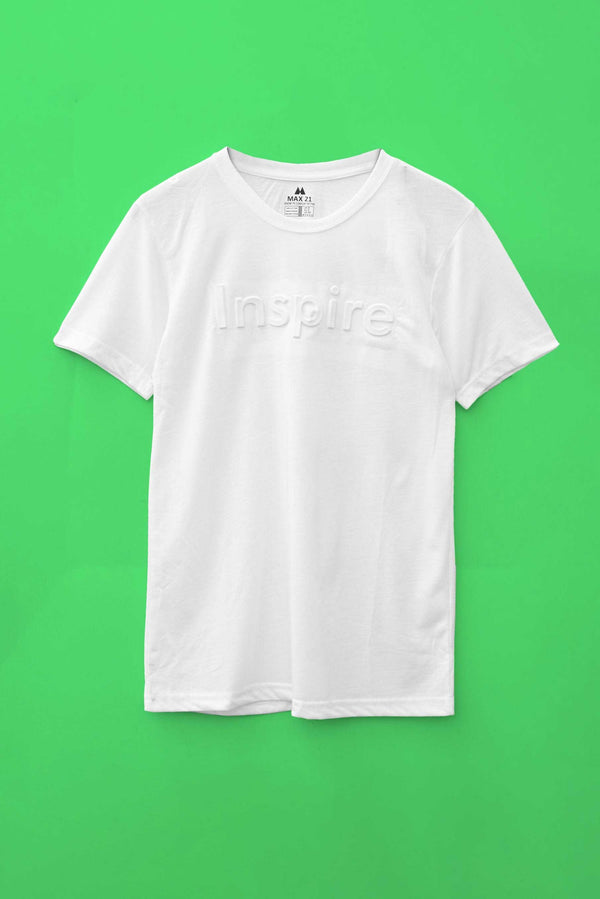 elo Max 21 Men's Inspire Embossed Short Sleeves Tee Shirt White