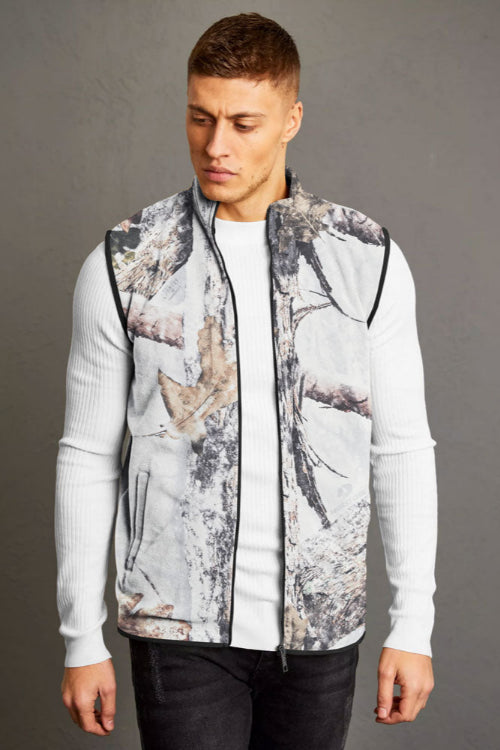Elo Max 21 Men's Mossy Oak Printed Style Fleece Body Warmer White