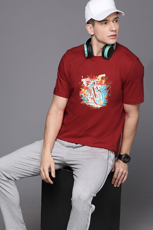 Elo Max 21 Men's Motor Bike Printed Classic Tee Shirt Black