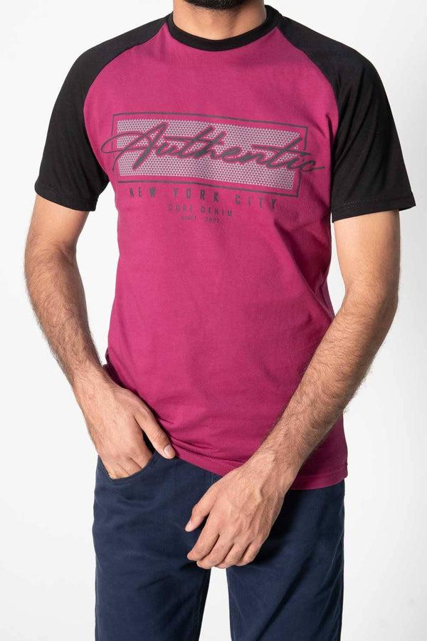 Elo Max 21 Men's New York Raglan Sleeve Tee Shirt Maroon