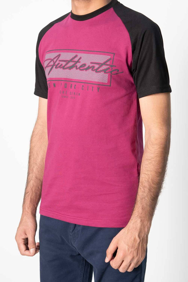 Elo Max 21 Men's New York Raglan Sleeve Tee Shirt Maroon