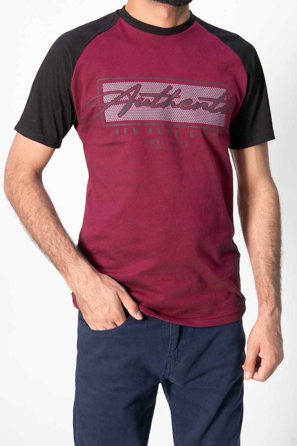 elo Max 21 Men's New York Raglan Sleeve Tee Shirt Maroon
