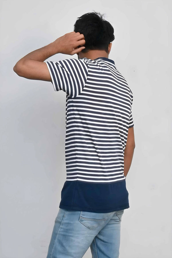 Elo Max 21 Men's Ocean Spirit Printed Tee Shirt Navy & White