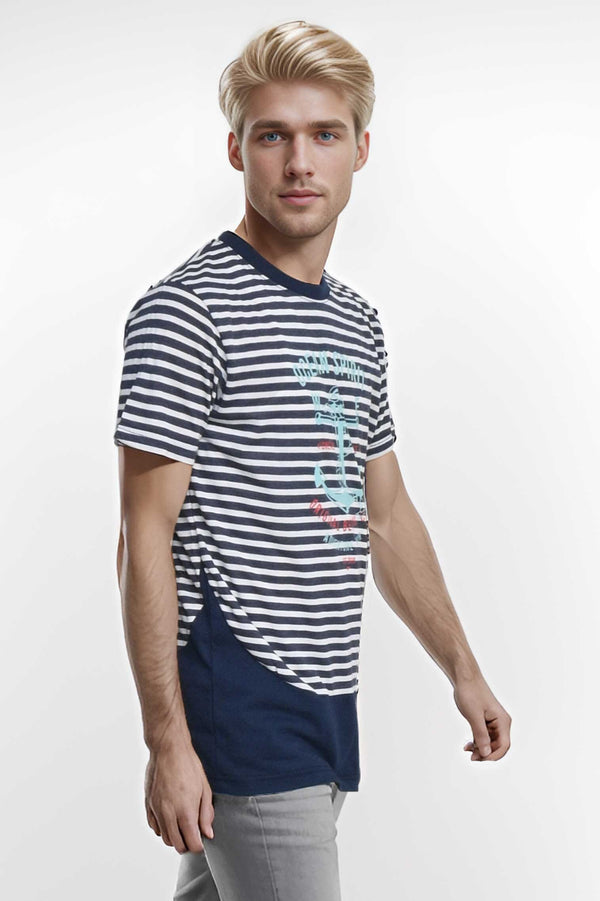 elo Max 21 Men's Ocean Spirit Printed Tee Shirt Navy & White