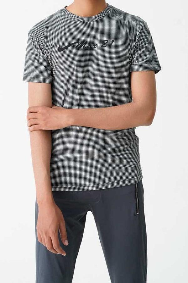 elo Max 21 Men's Printed Houndstooth Tee Shirt Black & White