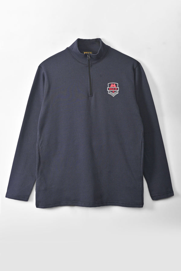 Elo Max 21 Men's Star Logo Quarter Zipper Sweat Shirt Navy