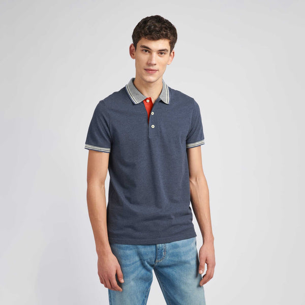 elo Max 21 Men's Tipped Collar Polo Shirt Jeans Marl