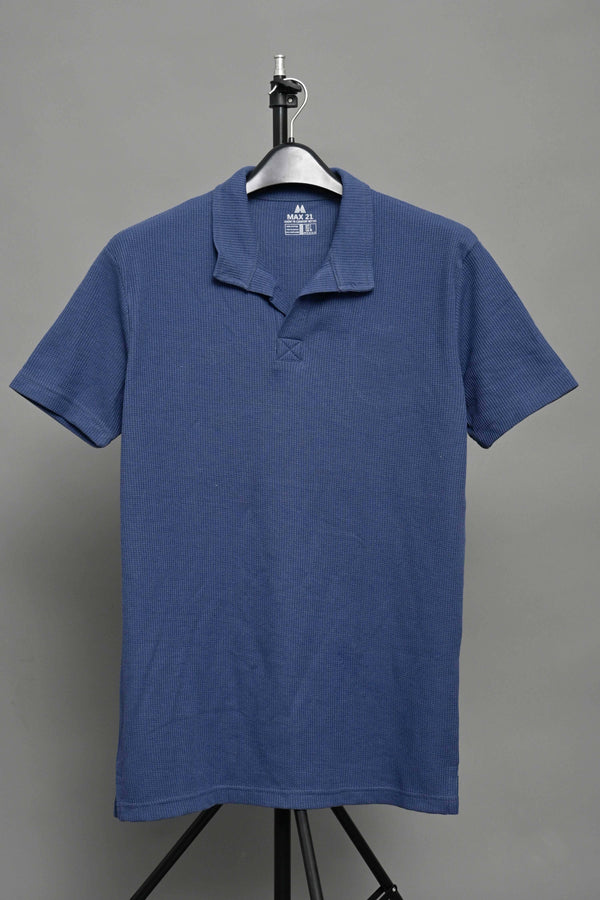 Elo Max 21 Men's Waffle Knit Polo Shirt Heather Grey