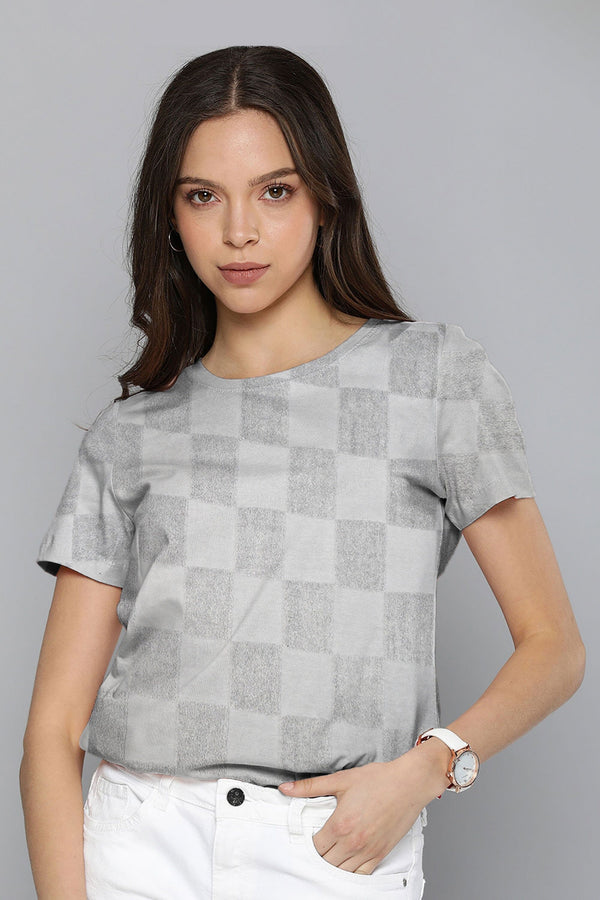 elo Max 21 Women's Bilbeis Design Short Sleeve Tee Shirt Grey