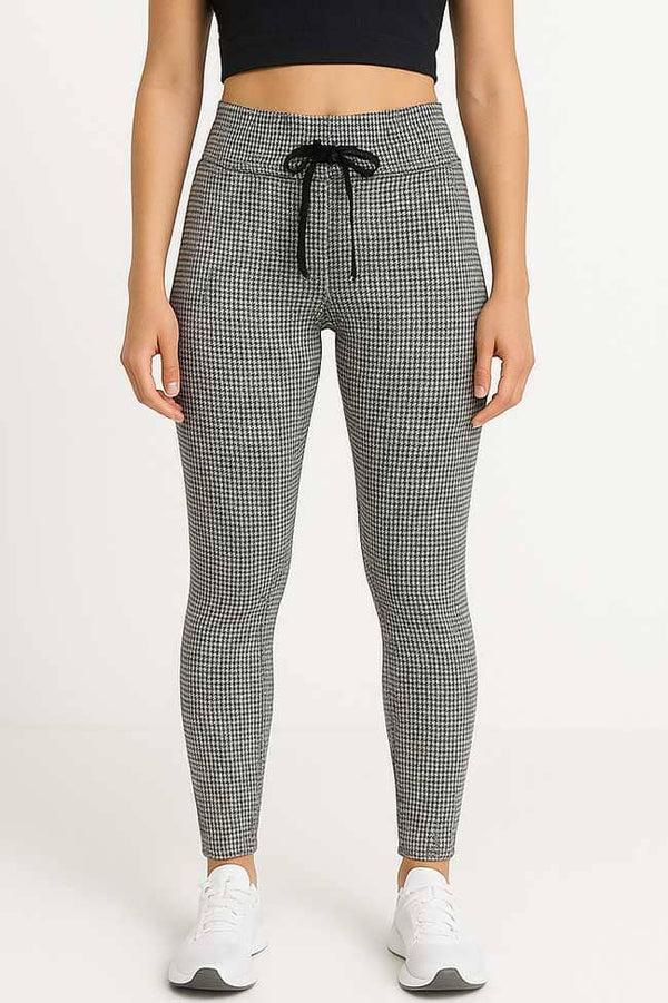 elo Max 21 Women's Houndstooth Activewear Leggings Black & White