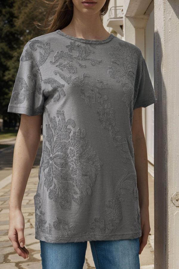 elo Max 21 Women's Prague Floral Short Sleeve Tee Shirt Graphite