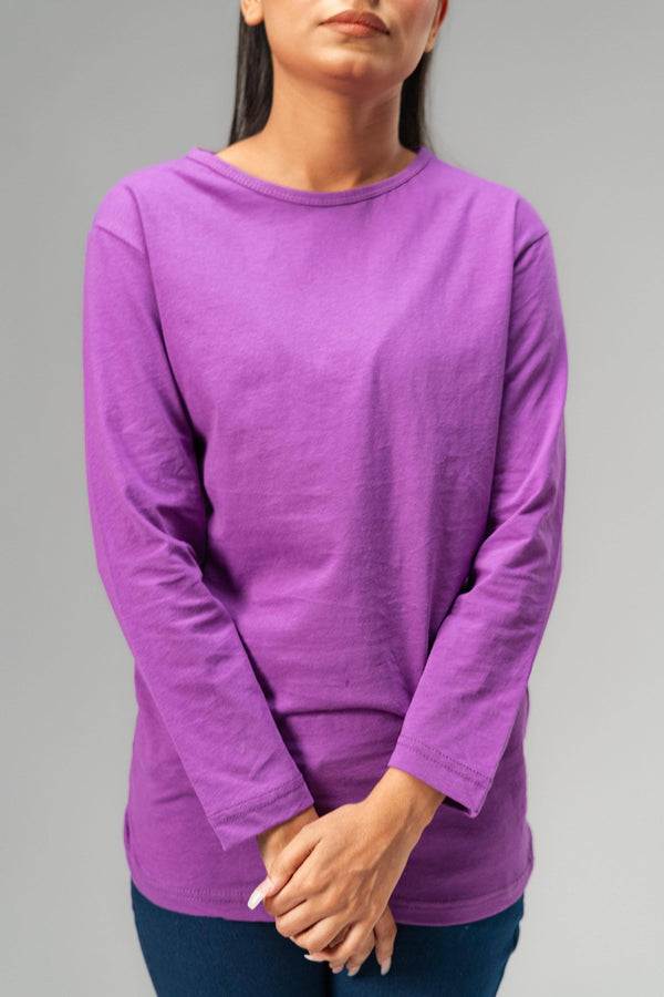 elo Max 21 Women's Solid Long Sleeve Tee Shirt Purple