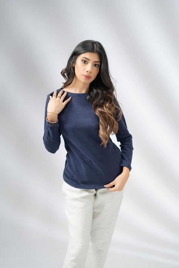 Elo Max 21 Women’s Stylish Long Sleeves Sweat Shirt Blue