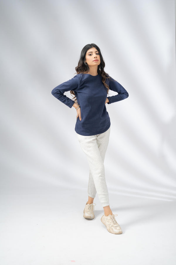 Elo Max 21 Women’s Stylish Long Sleeves Sweat Shirt Blue