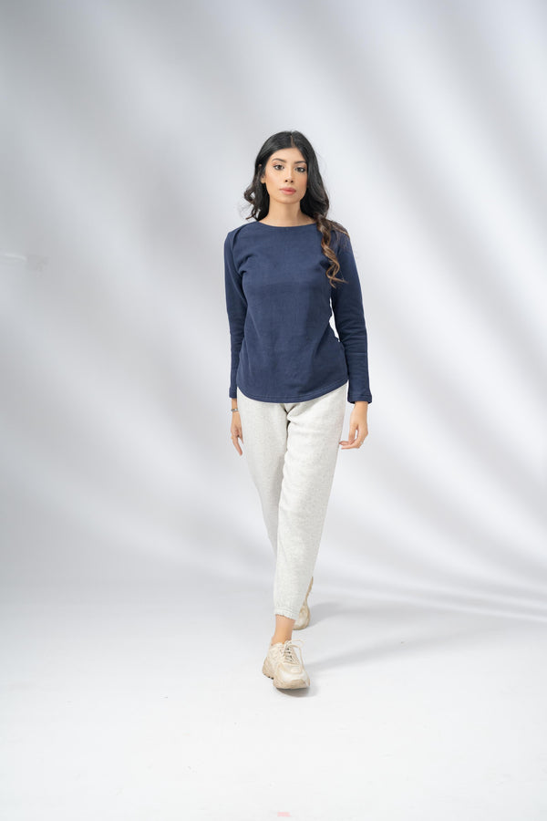 Elo Max 21 Women’s Stylish Long Sleeves Sweat Shirt Blue