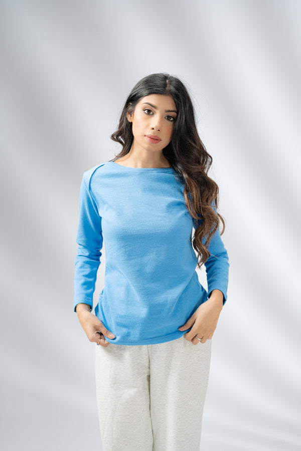 elo Max 21 Women’s Stylish Long Sleeves Sweat Shirt Blue