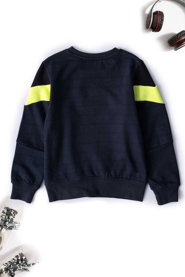 Elo Mckenzie Kid's Contrast Panel Sweatshirt Navy & Lime