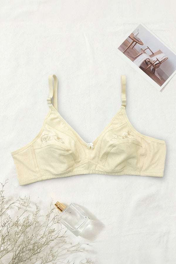 Elo Meidian Women's Embroidered Padded Bra Smog Black