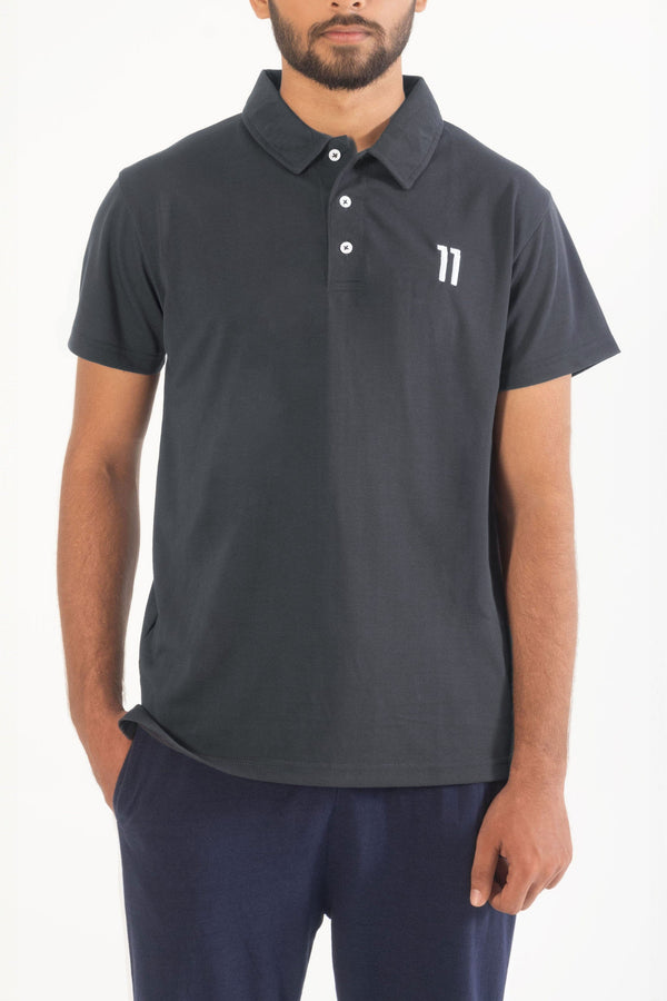 Elo Men's 11 Embroidered Short Sleeve Polo Shirt Zinc