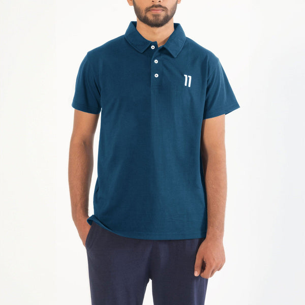 elo Men's 11 Embroidered Short Sleeve Polo Shirt Zinc