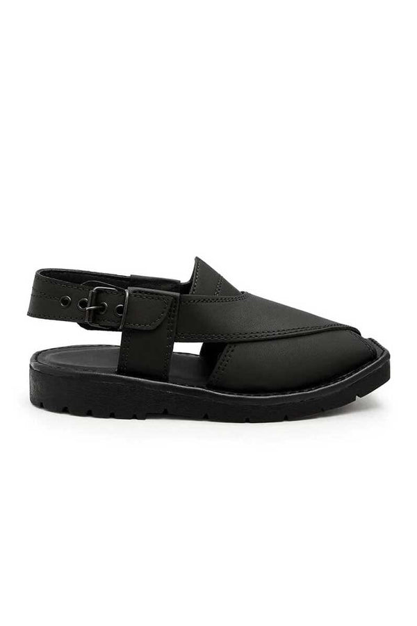 Elo Men's Bartica Double Stitch Design Peshawari Chappal Chocolate