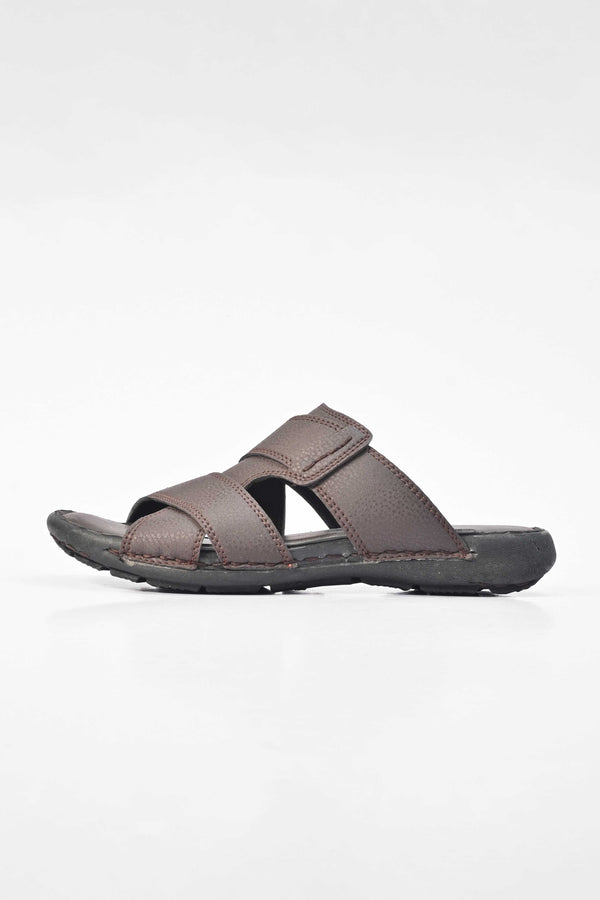 Elo Men's Bristol Padded Sole PU Leather Chappal Brown