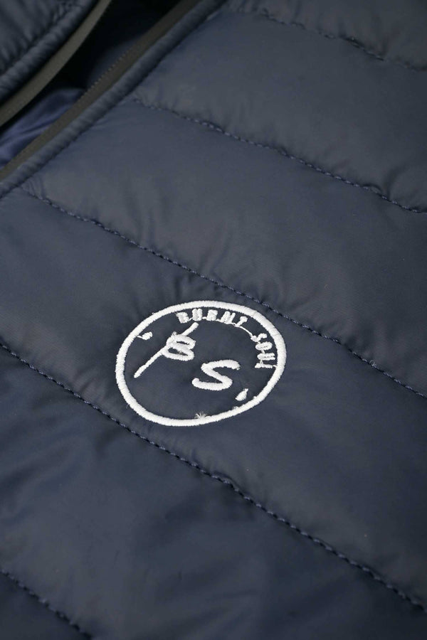 Elo Men's Burnt Soul Logo Embroidered Design Long Sleeve Puffer Jacket Black