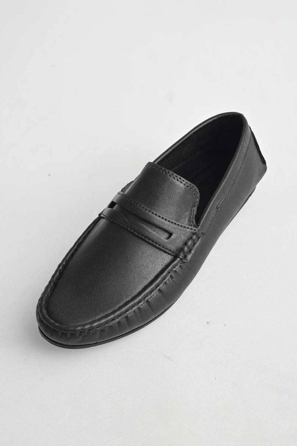 elo Men's Casual Strips Style Comfortable Loafer Shoes Black