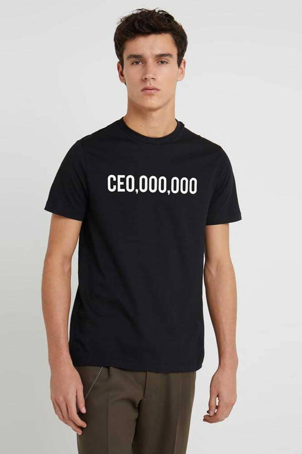 Elo Men's CEO Millionaire Printed Crew Neck Tee Shirt White