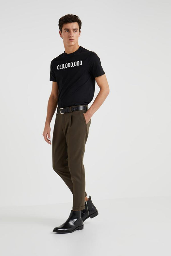 Elo Men's CEO Millionaire Printed Crew Neck Tee Shirt White